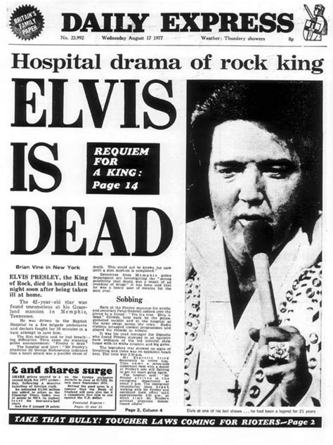 Elvis Presleys Death 37 Years Ago And How The Daily Express Reported