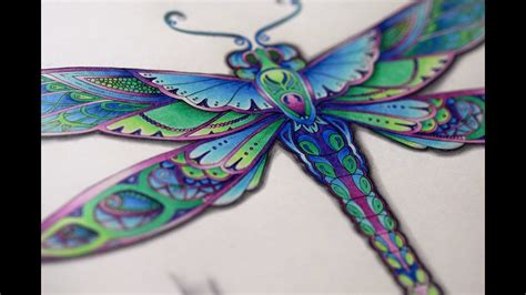 Johanna Basford Enchanted Forest How To Color A Dragonfly Youtube