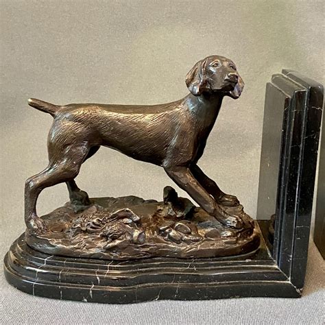 Pair Of Bronze And Marble Dog Bookends Bronzes Hemswell Antique Centres