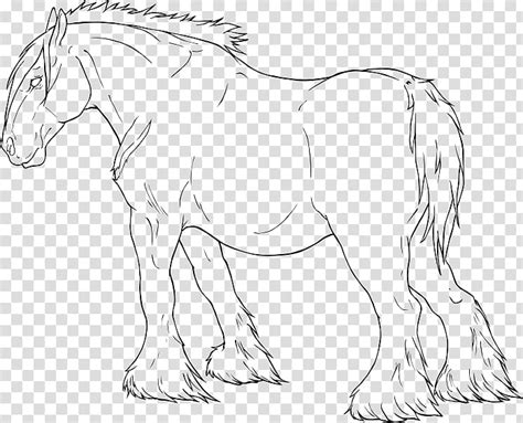 Draft Horse Lineart Horse Illustration Transparent Background Png