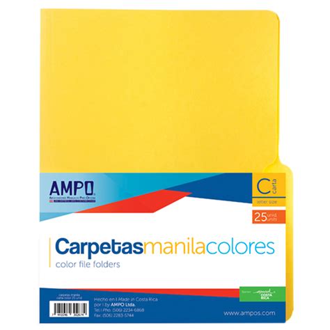 Folder Manila TamaÑo Carta Colores 25 Unidades Office Depot Panamá