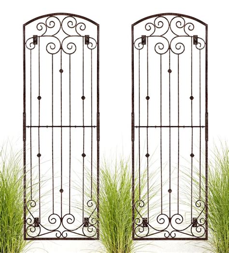 H Potter Set Of 2 Wall Trellises 8 Ft Wrought Iron Metal And Mounting