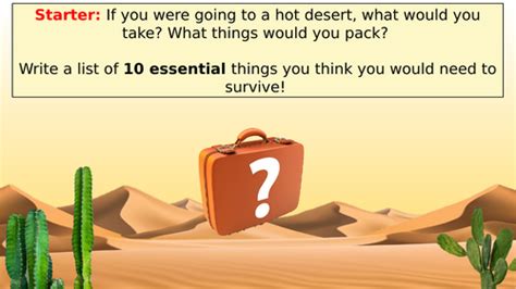 Ks3 Geography Hot Deserts Animals And Plants Adapted To The Hot