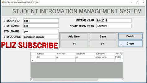 How To Create Student Information Management System In With