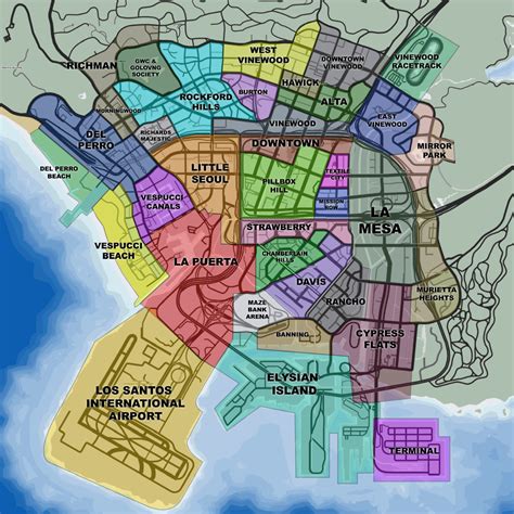 ФайлКарта районов Лос Сантос Gta Vpng Grand Theft Wiki Fandom