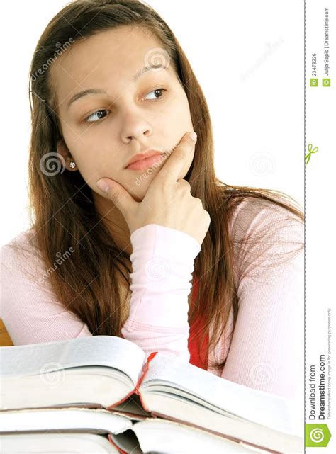 Teenage Girl Thinking Stock Photo Image Of Expression 23478226