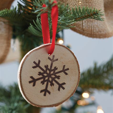 Wooden Round Snowflake Hanging Decorations Vintage Noel Ginger Ray