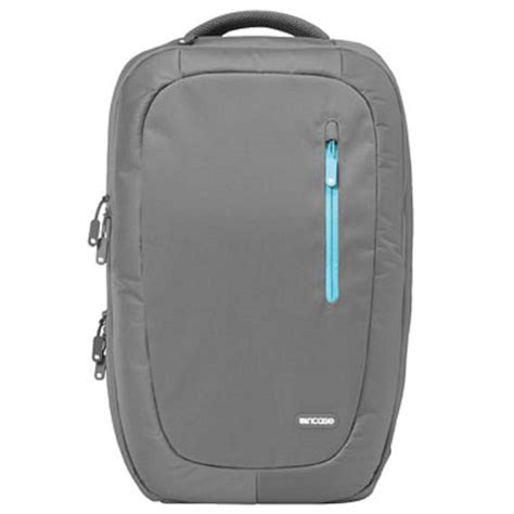 incase cl55309 nylon backpack pebble gray with aqua cl55309