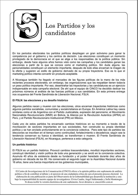 Los Partidos Y Los Candidatos En Nicaragua 2006 Pdf