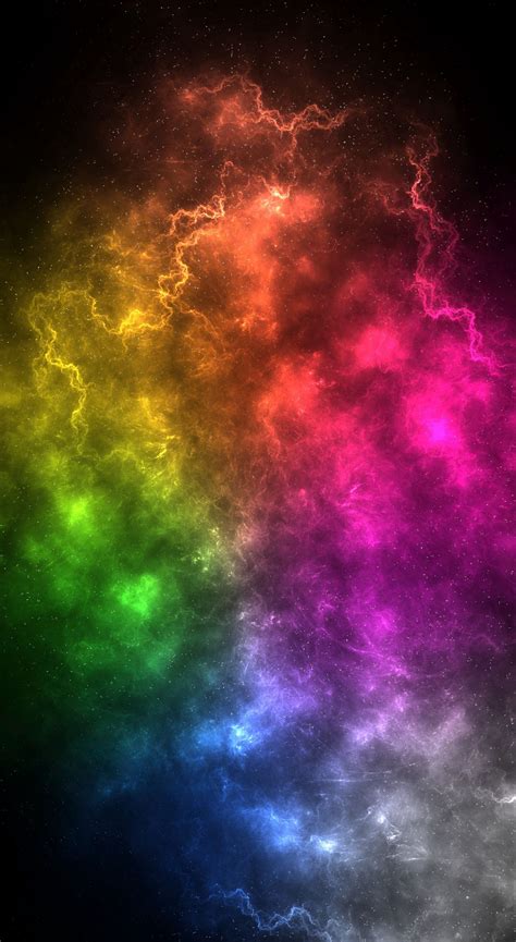 There is a possibility that the size does not fit well when it is set to: 1440x2630 Nebula, colorful, energy clouds, cosmos, clouds ...