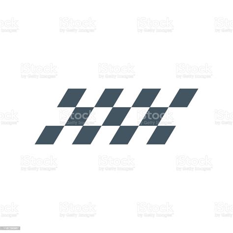 F1 Geruit Symbool Of Vlag Finishlijn Stock Vector Illustratie