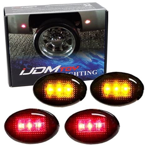 Buy Ijdmtoy Smoked Lens Amberred Led Rear Bed Side Marker Lights Set