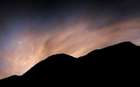 Night Night Sky Stars Mountains Landscape Nature Wallpapers Hd