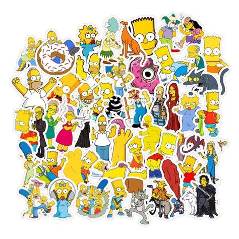 Pack Of 25 Or 50 Vinyl The Simpsons Stickers Die Cut Decal Etsy