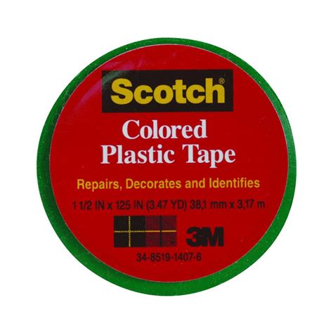 Scotch 191gn Colored Plastic Tape 1 12 X 125 Green Toolbox Supply