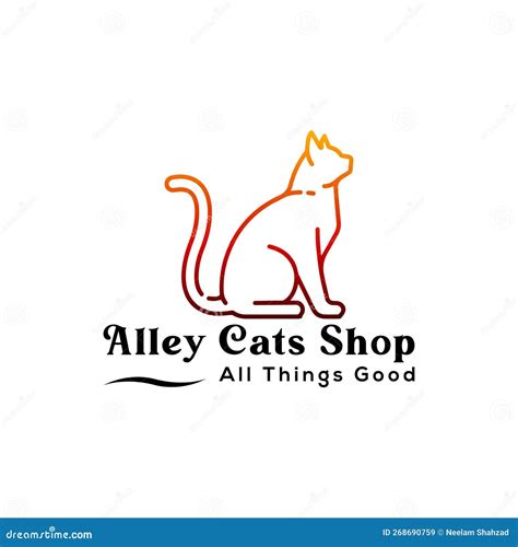 Alley Cats Shop Cat Logo Pet Minimalist And Business Logo Design