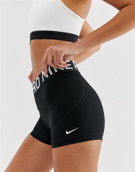Nike Synthetic Training Pro 5 Shorts In Blackwhitewhite Black