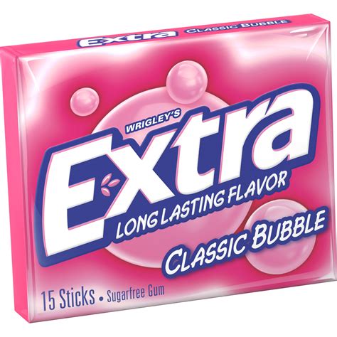 Wrigleys Extra Classic Bubble Gum 15 Piece Packs 10 Count Rocketdsd
