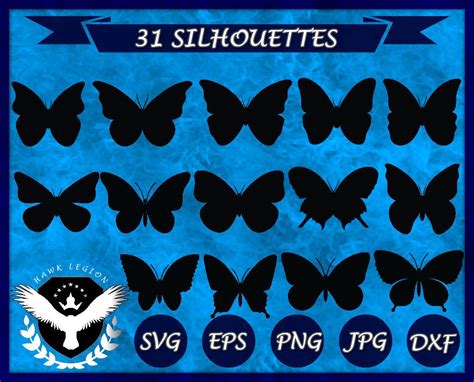 31 Butterfly Silhouette | Butterfly Svg | Butterfly Clipart | Butterfly Vector | Butterfly Print ...