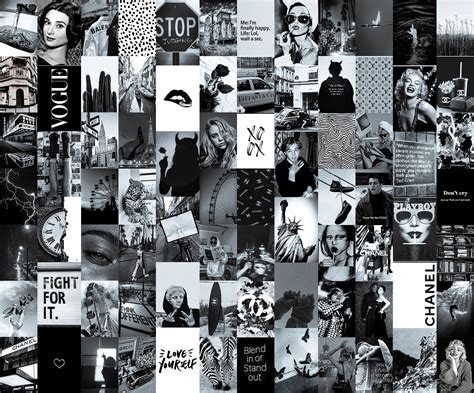 Soft Black And White Wall Collage Kit Vintage Black Photo Etsy Australia