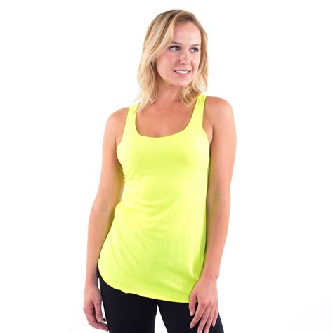 Neon Yellow Loose Racerback Tank Polyestercotton