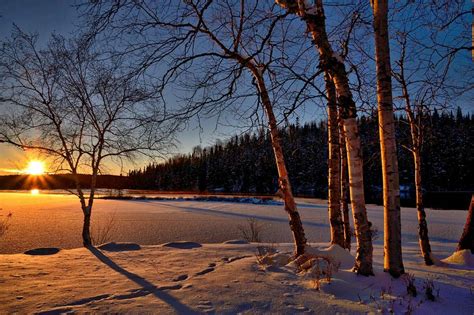 Nature Twilight Winter Landscape Picture Free Canada Photos