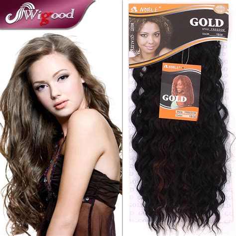 1pc noble gold freedom synthetic hair extensions wavy hair ombre weaving machine hair weft18