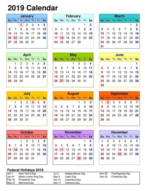Free 5 Year Calendar Template Free 5 Year Calendar Template 2019