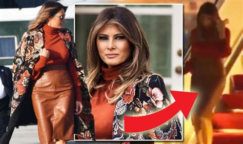Melania Trump Wears Sexy Leather Skirt To Join Donald Trump And Barron