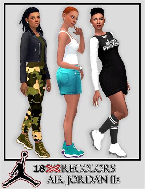 Playing Sims 4 18 Recolors Of Simsinblaques Yf Jordan 11s By