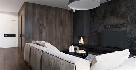 Minimalist Apartment Design By Decorating With Dark And Wooden Accents