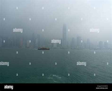 Disappearing Buildings By Fog And Cloud Victoria Harbour Hong Kong