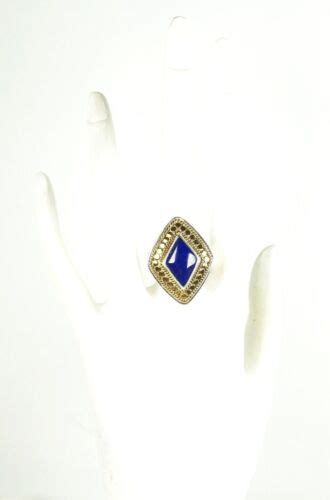 Anna Beck Gili Sterling Silver K Gold Plated Lapis Lazuli Ring