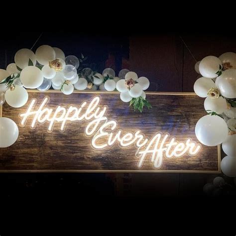 Happily Ever After Led Neon Sign Wedding Neon Sign Neon Wedding