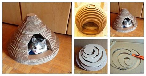 Boxes castles huts cat tree cardboard cat meow cardboard cat cardboard. DIY Cardboard Cat House Step by Step Instructions ...