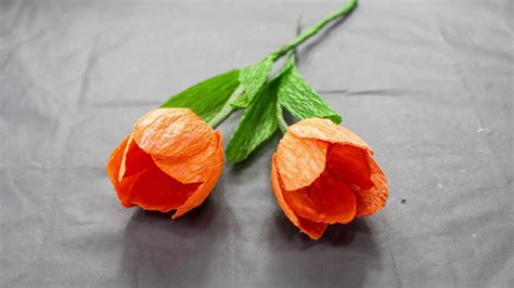Diy How To Make Tulip Flower From Crepe Paper Realistic And Easy