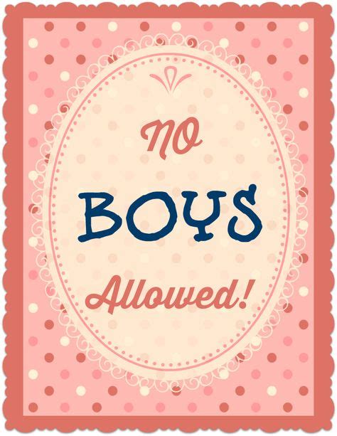 No Boys Allowed Printable Poster Printable Crafts Printable