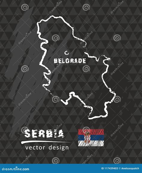 Map Of Serbia Chalk Sketch Vector Illustration Stock Vector