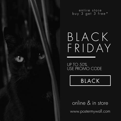 Black Friday Cat Fashion Instagram Sale Post Postermywall