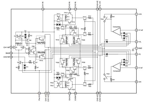 This is the circuit diagram of 2000w class ab power amplifier uses 7 pairs mj15003 and mj15004 transistors for the final amplification block. www.amplifiercircuit.info