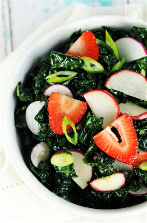 Kale Salad With Strawberry Vinaigrette Fried Dandelions