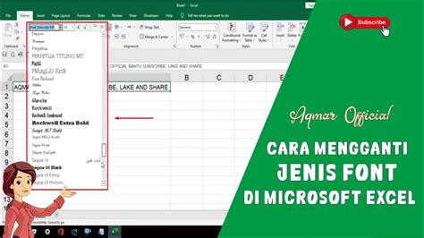 Cara Merubah Jenis Font Pada Microsoft Excel Tutorial Pemula Youtube