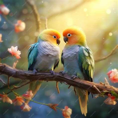 Premium Ai Image Love Birds Wallpaper