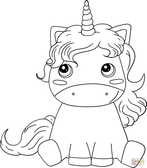 Kawaii Unicorn Coloring Page Free Printable Coloring Pages