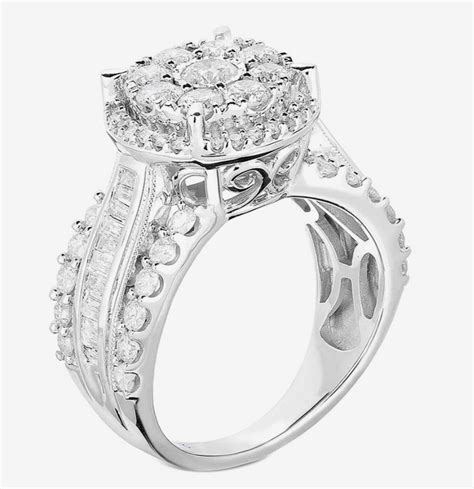Genuine White Diamond 10k White Gold Engagement Ring I Do Now I Dont