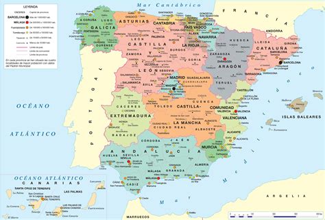 Mapa De España Mapa Físico Geográfico Político Turístico Y Temático