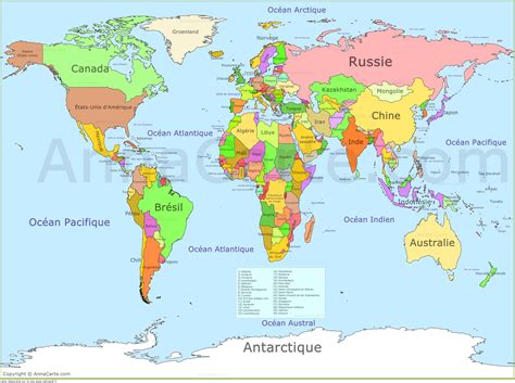 Carte Du Monde Avec Le Nom Des Pays Page