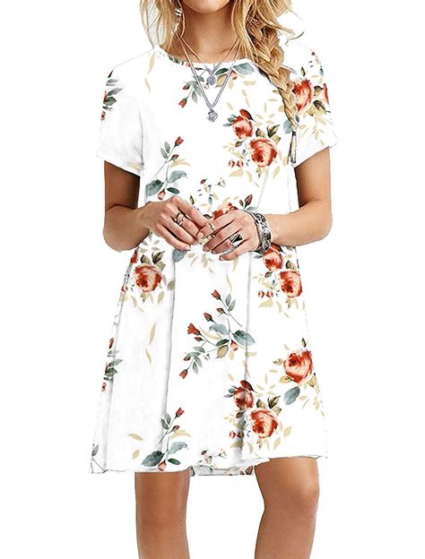 Floral Print Dress For Women Loose Fit Soft Stretchy Summer Wear