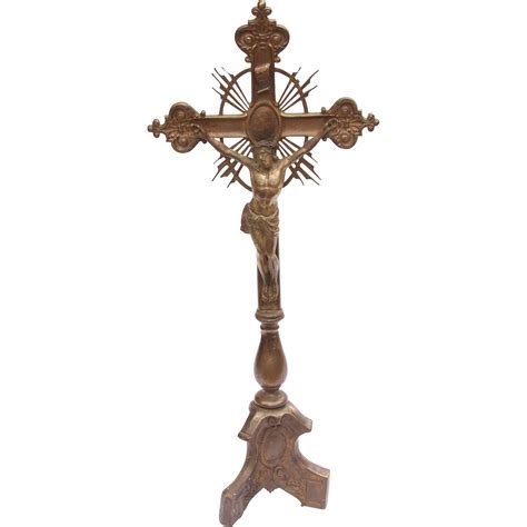 19th Century Bronze Crucifix Second Baroque Jesus On The Cross