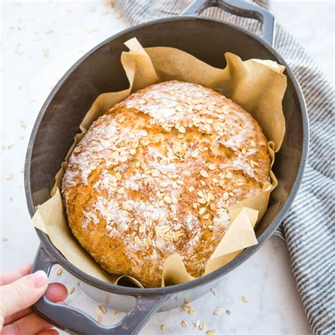 No Knead Artisan Bread Honey Oat Recipe The Busy Baker